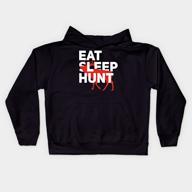 Eat Sleep Hunt Kids Hoodie by bluerockproducts